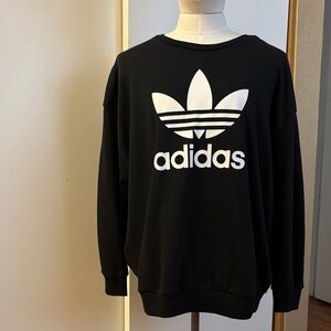 adidas Black Sweatshirt with White Trefoil Logo